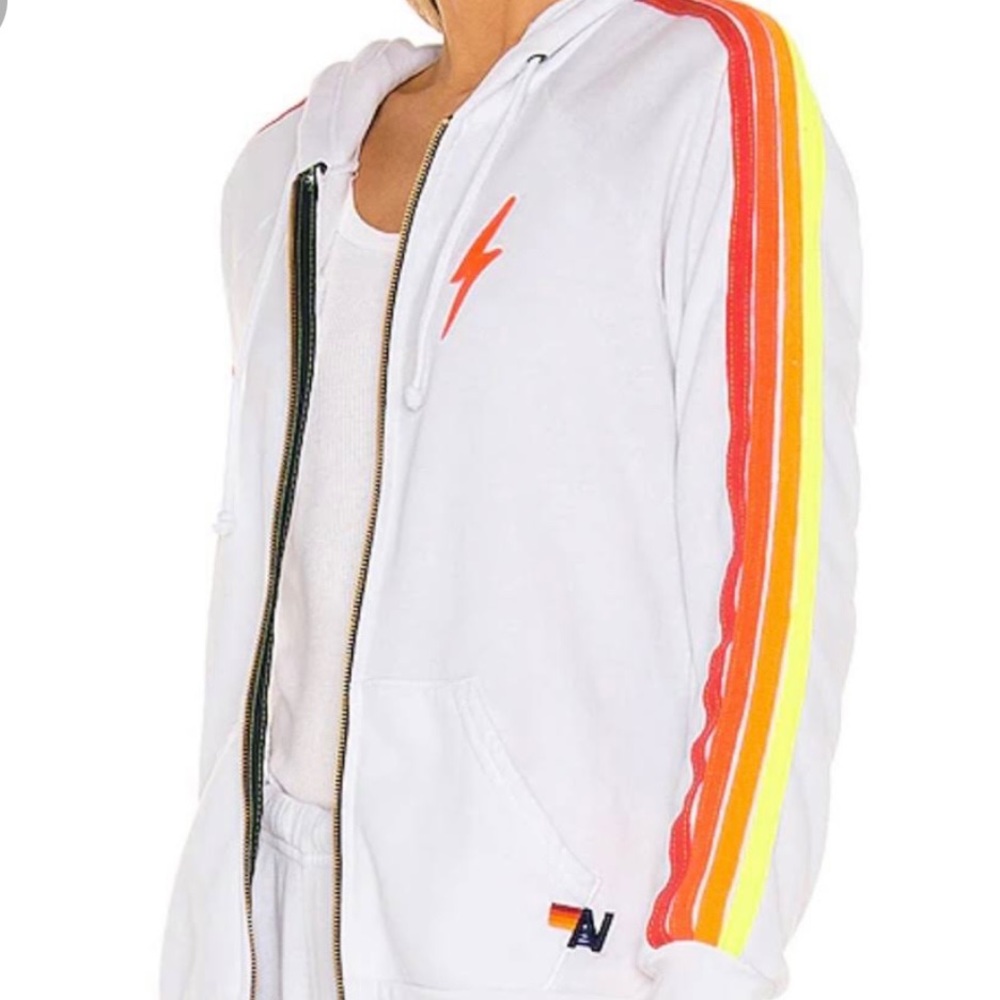 Aviator Nation NWOT, White Bolt Hoodie, Size XL